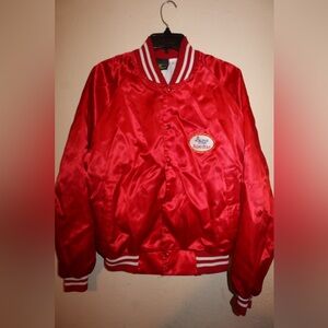 Red Satin Bomber Jacket